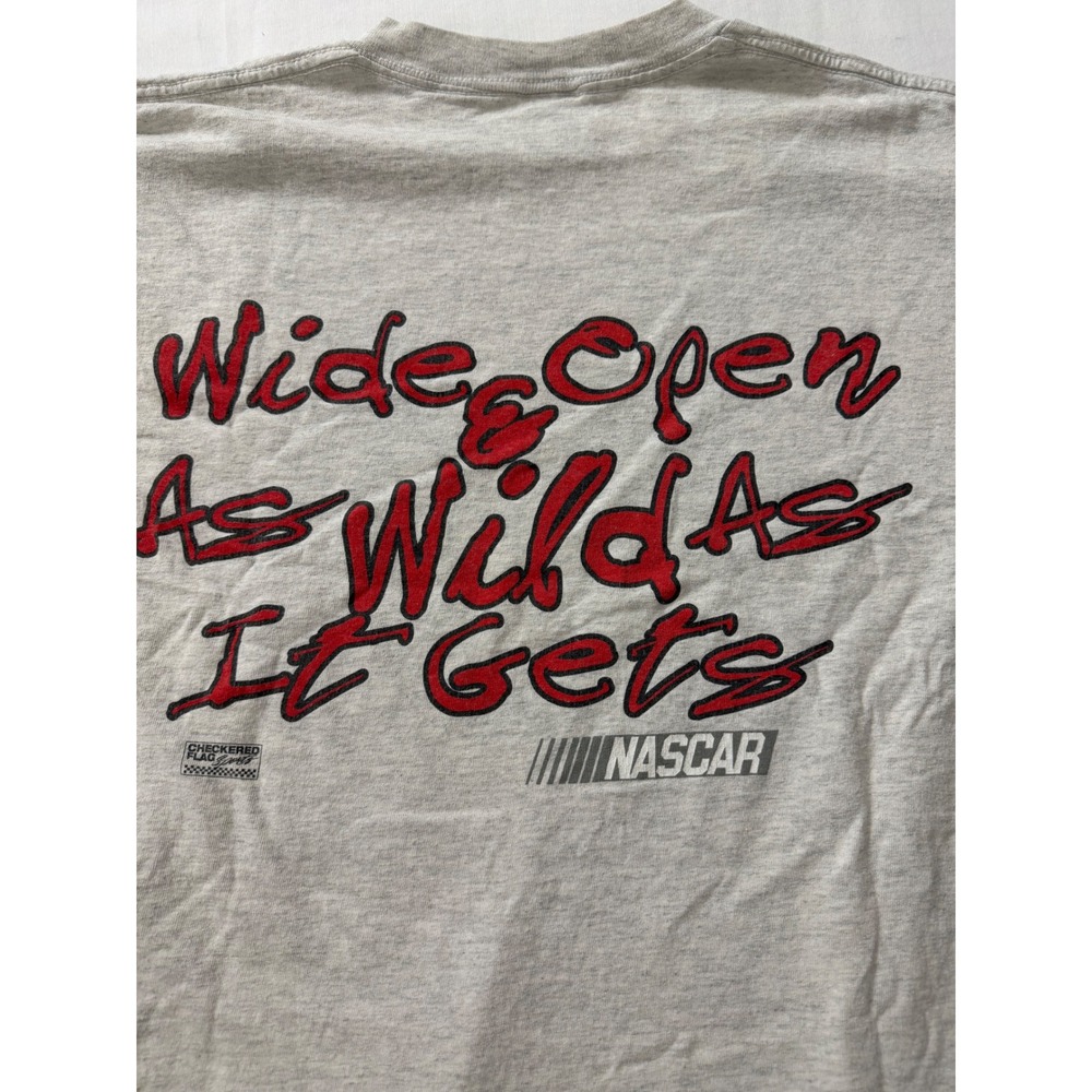 Vintage NASCAR Delta Pro Weight Wide‎ Open Wild T-Shirt Mens medium Heather Grey